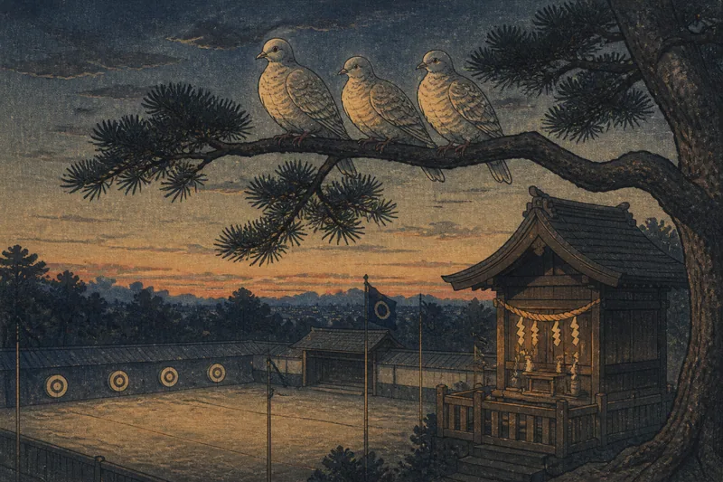 八幡宮の山鳩のイメージ挿絵