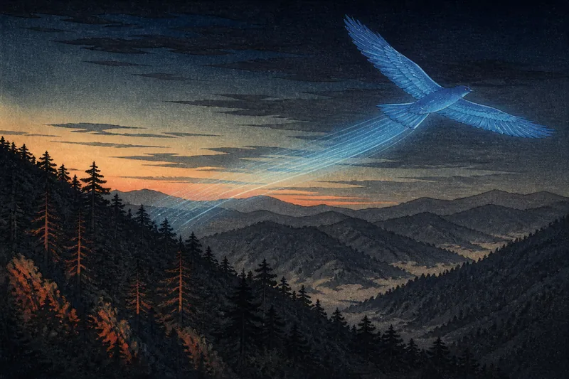 夜に光る山鳥のイメージ挿絵