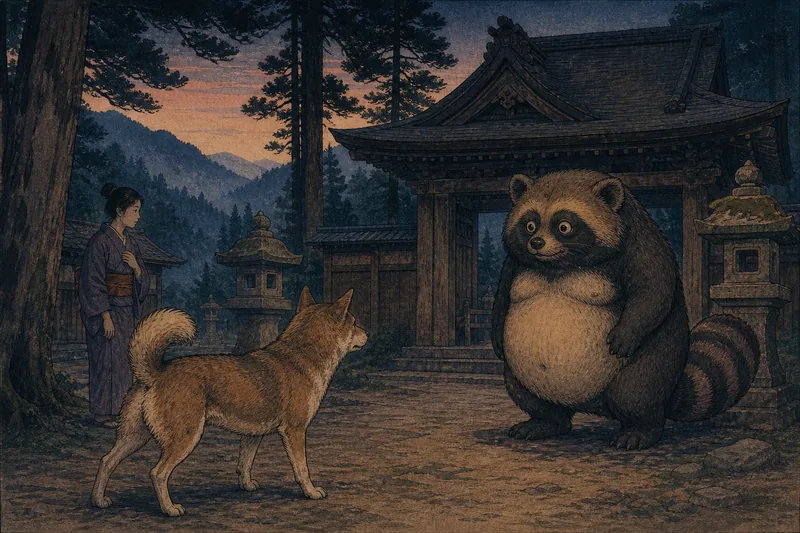 上松の山犬早太郎の化け物退治のイメージ挿絵