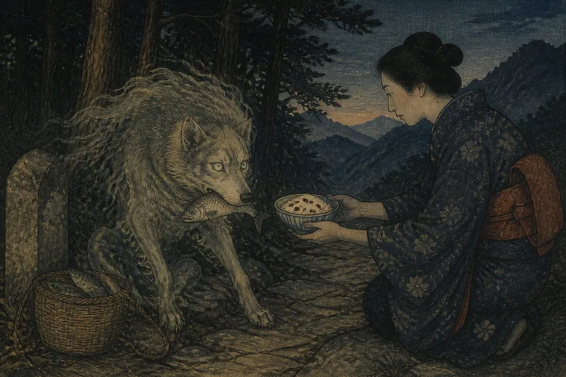 愛南の魚を奪う山犬のイメージ挿絵
