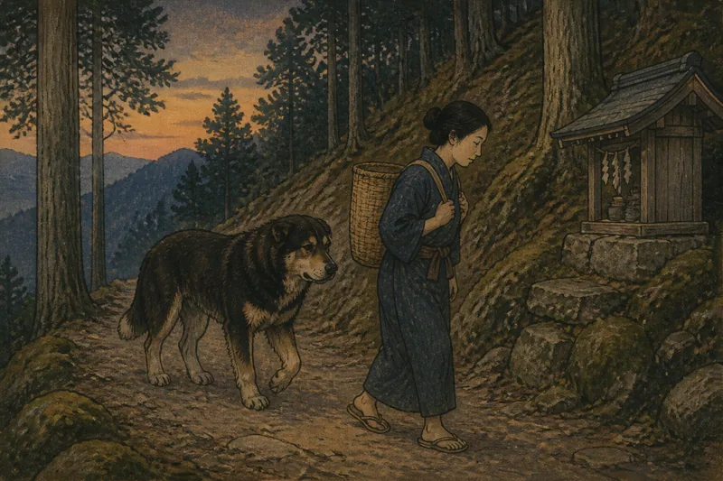 浜松市の山犬の送り迎えと山の禁忌のイメージ挿絵