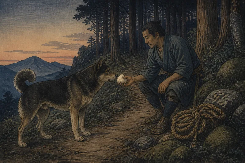上越市の親指を噛む山犬除けのイメージ挿絵