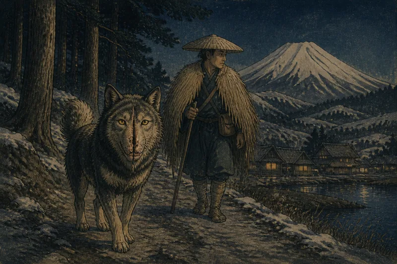 忍野の山犬送り迎えのイメージ挿絵