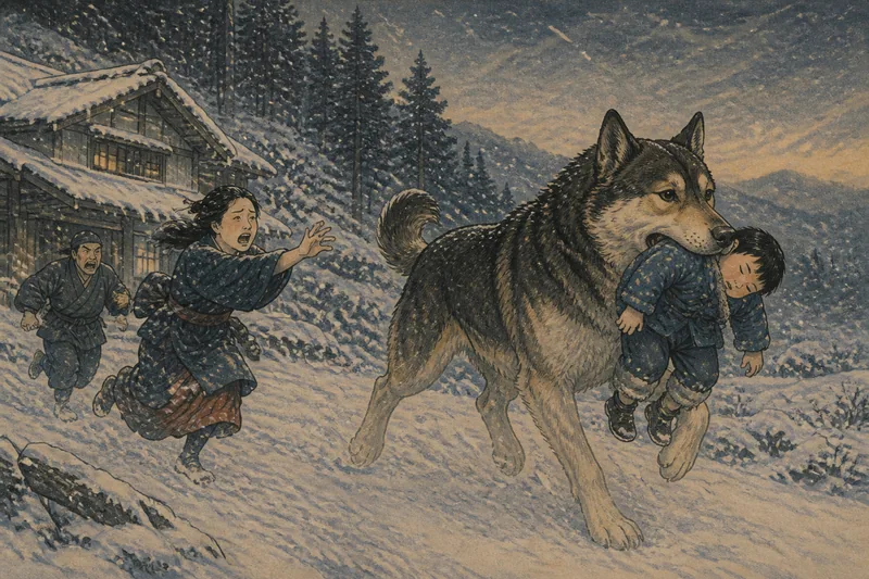 十日町の山犬の子さらいのイメージ挿絵