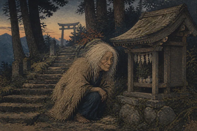 熊野の山姥に関わるヘノコ神の祠のイメージ挿絵