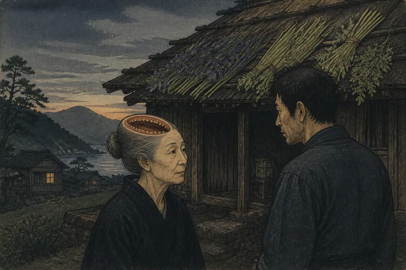 頭に口のある山婆のイメージ挿絵