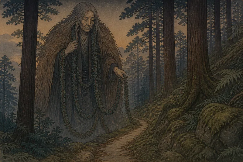 小千谷の山姥の襷になった草のイメージ挿絵