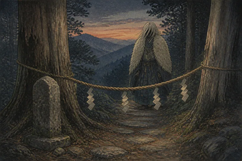 松山市の入山を禁じる山の神のイメージ挿絵