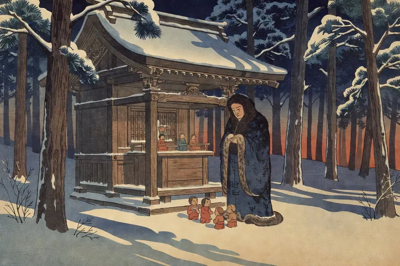 十日町の山の神の供え物のイメージ挿絵