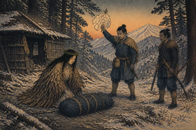 檜枝岐の猟師が清めた山の神のイメージ挿絵