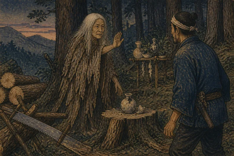 山北の山の神の徳利の警告のイメージ挿絵