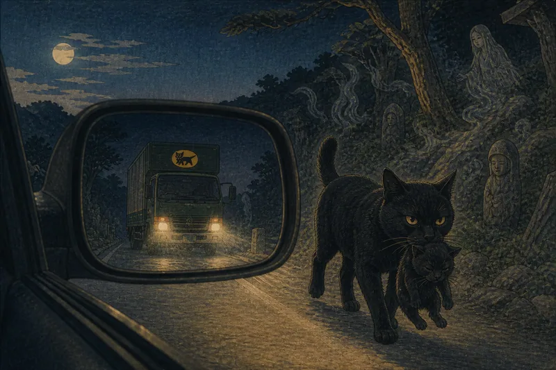 ヤマト運輸「黒猫」怪談のイメージ挿絵