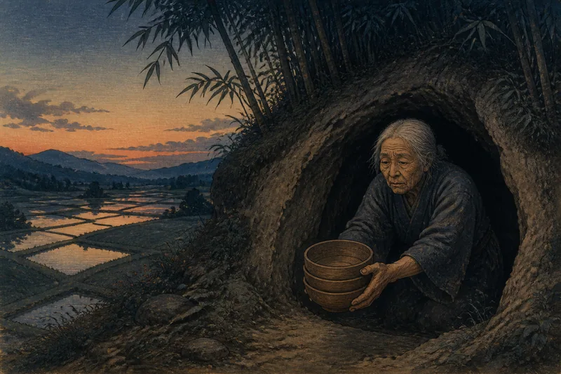薬師穴の椀貸し山姥のイメージ挿絵