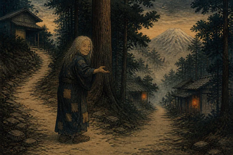白山市の山うばの神隠しのイメージ挿絵