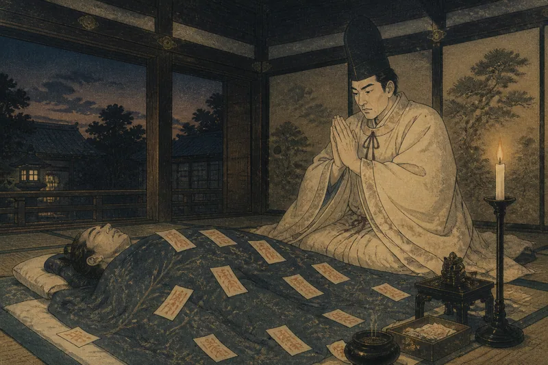 陰陽師となった山崎彦内の祈祷のイメージ挿絵