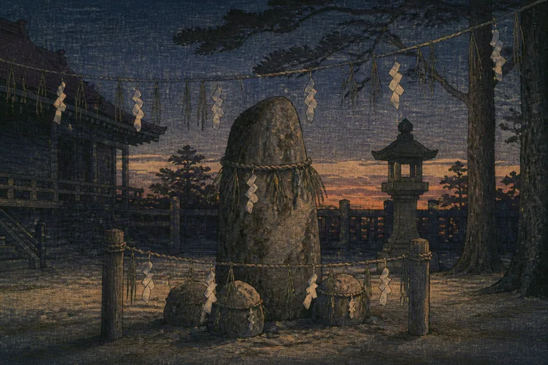 石採祭の夜泣石のイメージ挿絵