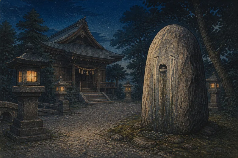 南越前町の夜泣石の祟りのイメージ挿絵