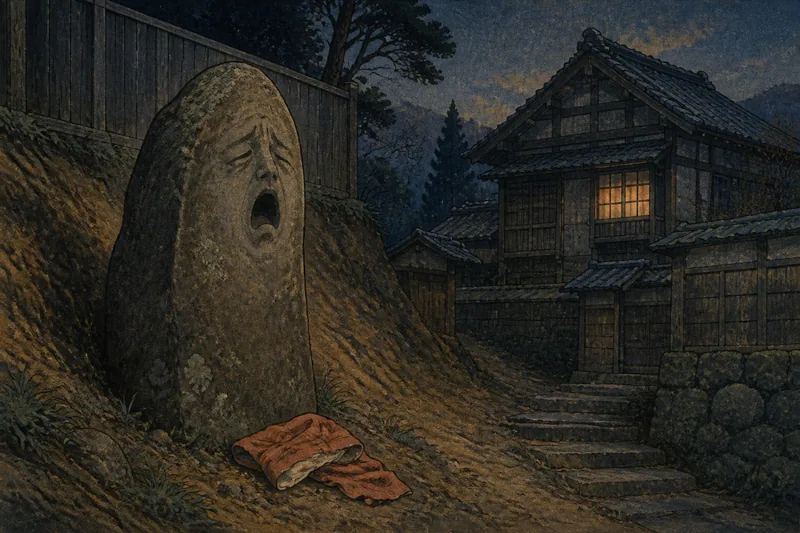 夜泣き石と袖もぎ坂のイメージ挿絵