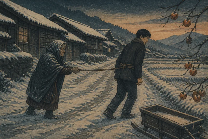 諏訪の雪降り婆の人さらいのイメージ挿絵