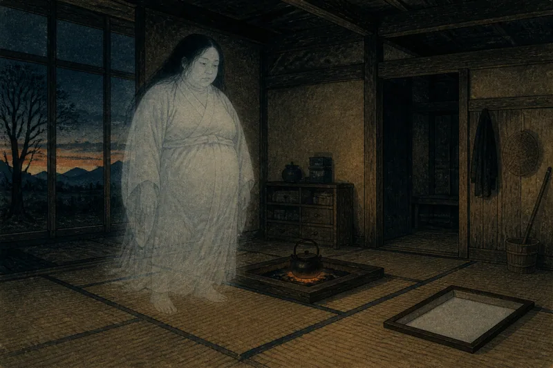 阿賀町の死を告げる幽霊のイメージ挿絵