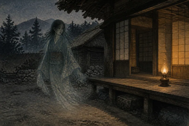 平谷村の恨みを残す幽霊のイメージ挿絵