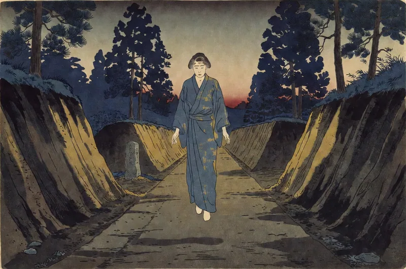 静岡の薩摩土手の幽霊のイメージ挿絵