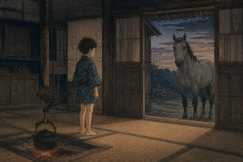 花巻の馬に化ける座敷神のイメージ挿絵