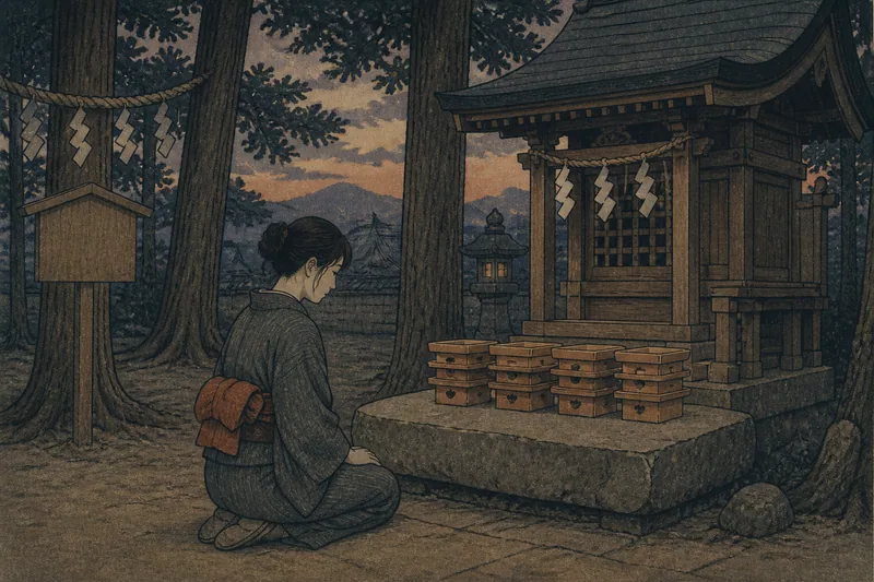 膳を貸してくれる神社のイメージ挿絵