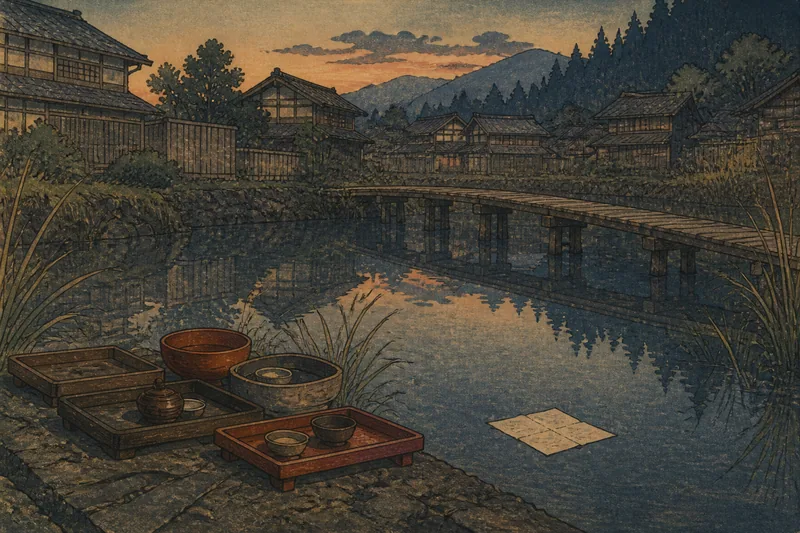 膳椀を貸してくれる池のイメージ挿絵