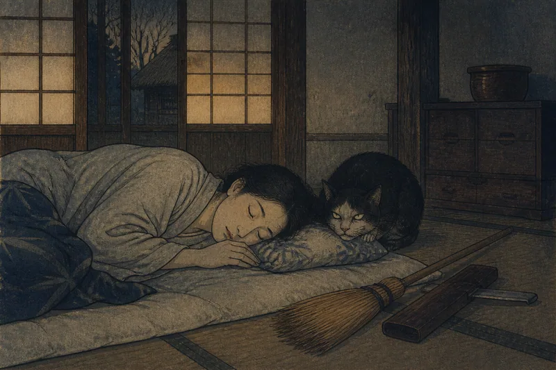 猫除けの俗信のイメージ挿絵