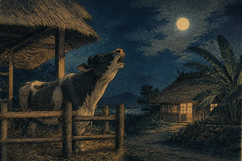 牛の夜泣きのイメージ挿絵