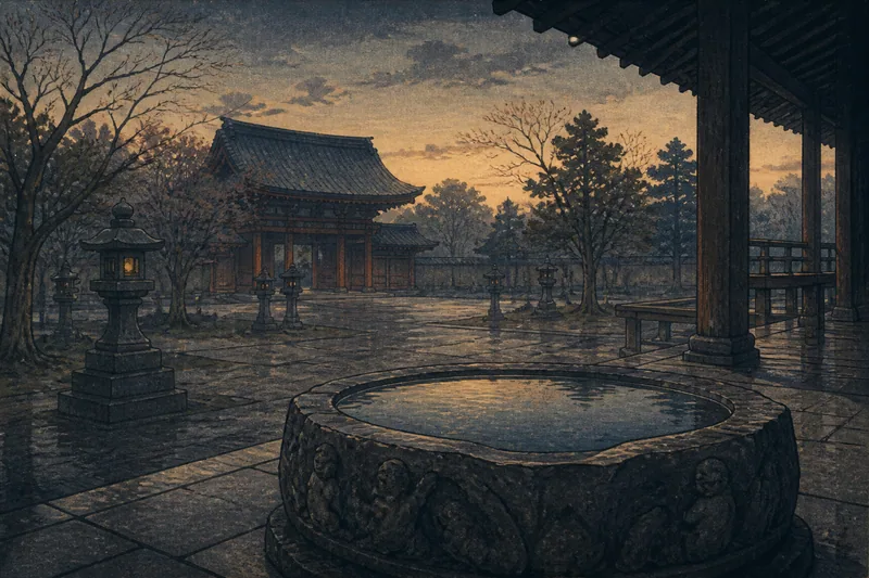 水が涸れなかった増上寺の名石の手水鉢のイメージ挿絵